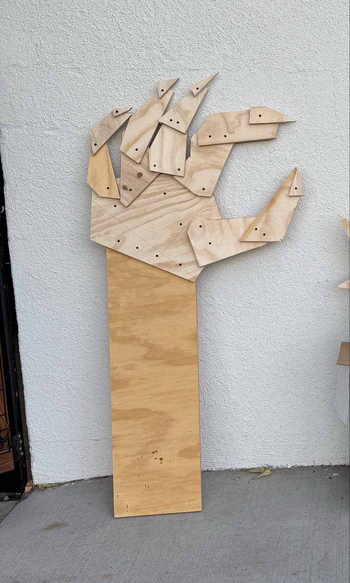 team_workshop's tweet photo. Also made this zombie hand for the front garden that’s going to painted and lit and bursting out of a pile of mulch https://t.co/nJK2GGYlna