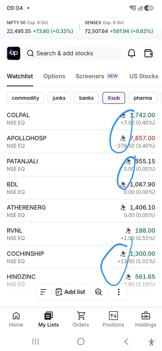 Think_Wiselyy's tweet photo. Craziest symbol what's that #upstox 

#nifty50 #cas #OAS #Rvnl #infosys https://t.co/0oo9y3LHke
