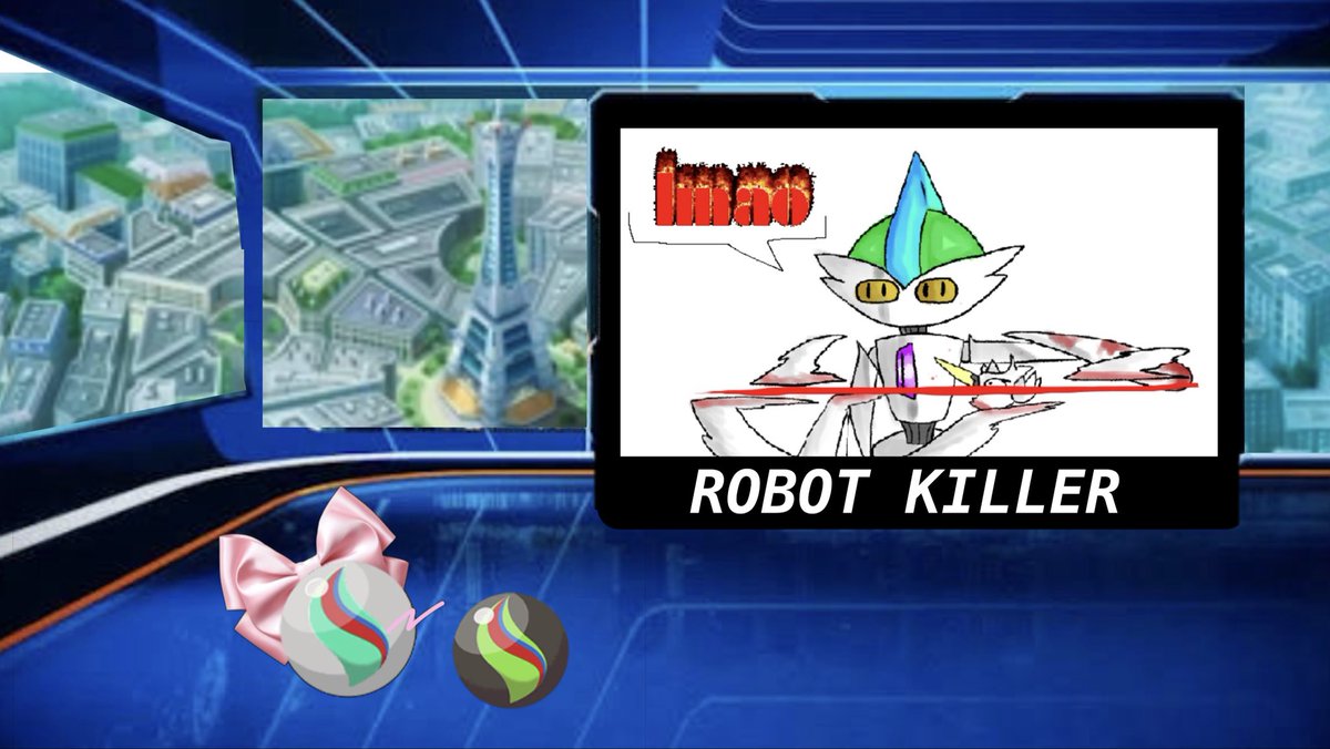 Once_A_Pebble's tweet photo. Good Evening everyone. I am Zygardite and this is your Mega News From Mega Stones.

BREAKING NEWS:

A Souless Robo-Killer is on the loose!

+ https://t.co/oQIXIx1slB