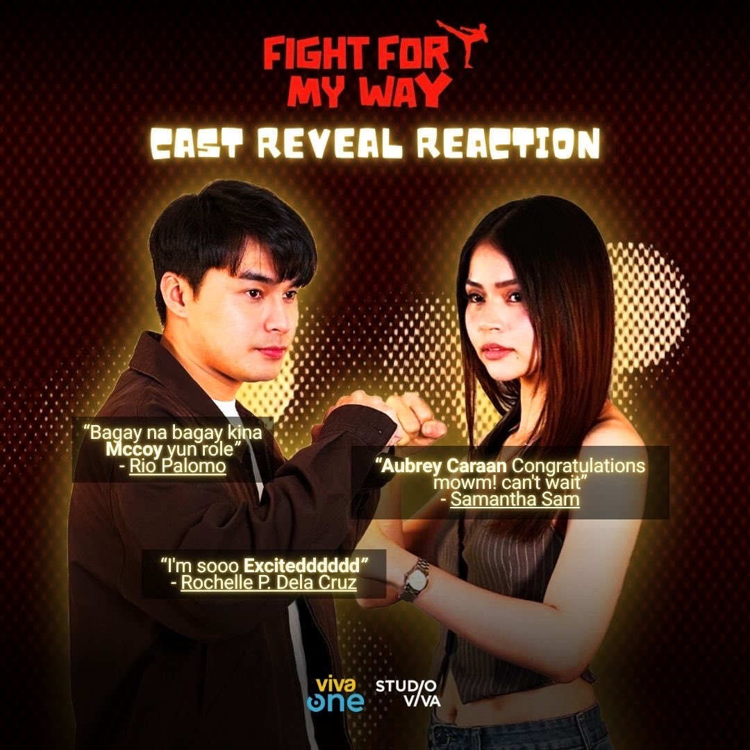 StudioVivaPH's tweet photo. Congrats to Aubrey and McCoy! ✨
FIGHT FOR MY WAY. This November 20, only on Viva One.
#FightForMyWay
#FightForMyWayPH
#VivaOne https://t.co/MNyqzTfifo