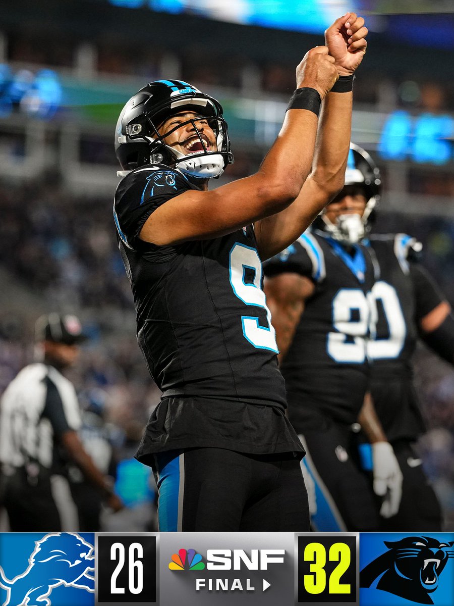 NFL's tweet photo. FINAL: The @Panthers improve to 2-2 after a primetime home W! https://t.co/wh29oHdlj8