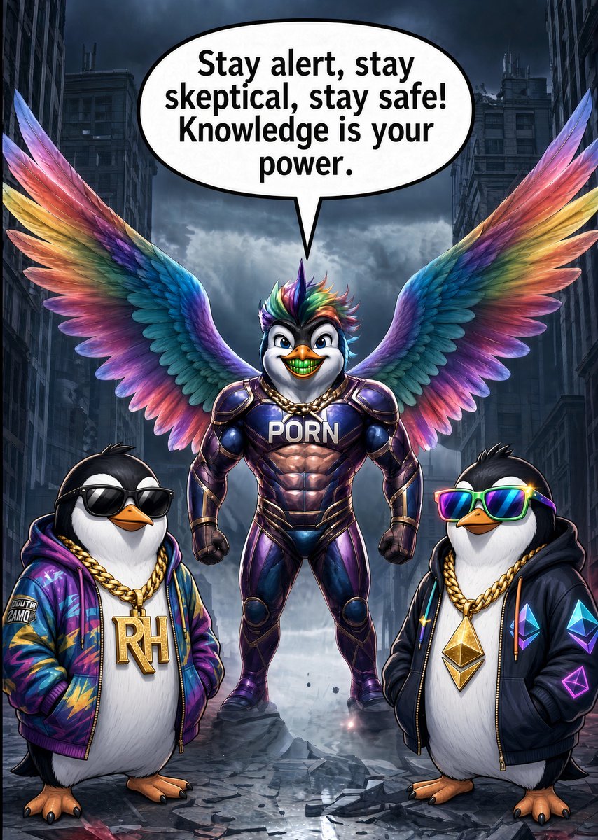 Pengasus1999's tweet photo. Two on the chain, one in the armor. Stay alert, stay skeptical, stay safe. Knowledge still beats the timeline. 
@PenguinPad_xyz @Rugscan_AI https://t.co/KgLyfLpi8K