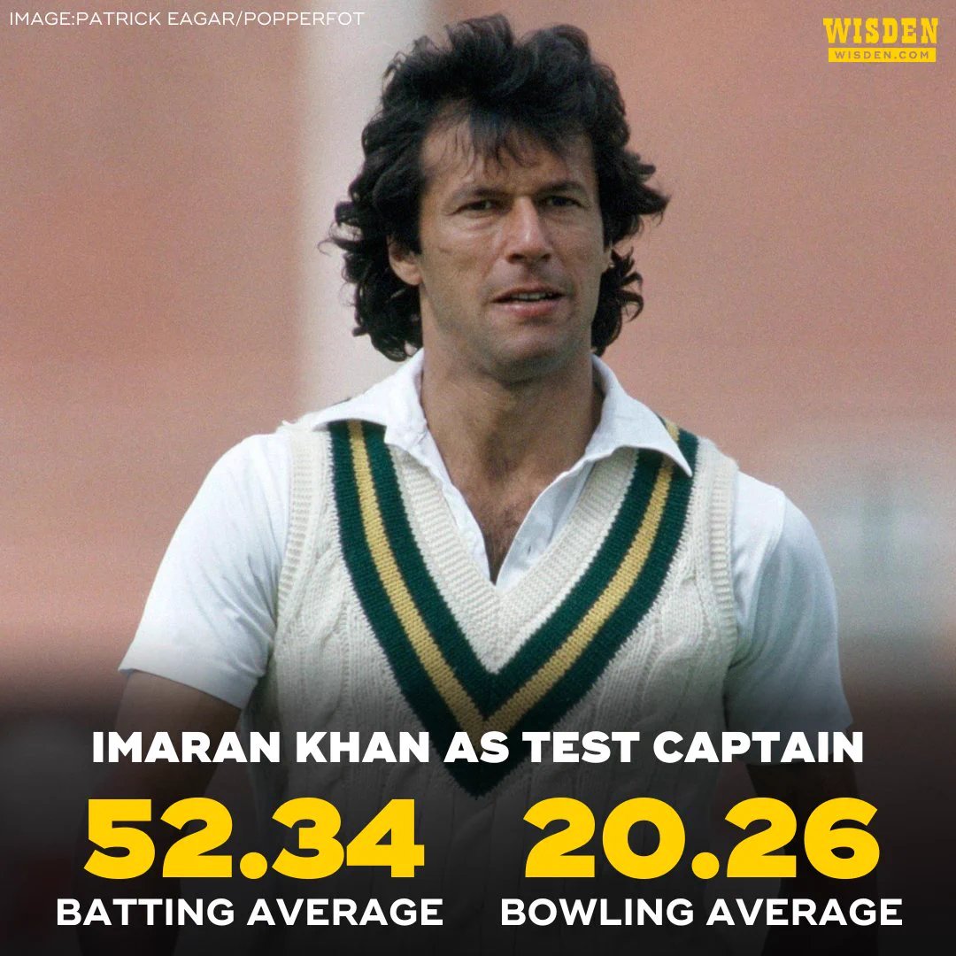 atsillypoint's tweet photo. There is only one bowler in the 300-wicket club who averages under 30 against every opposition and in every country. He is a Pakistani, and he is not Wasim Akram or Waqar Younis. Imran Khan turns 74 today, and he is the greatest Test bowler this country has ever produced.

You might be scratching your head, wondering how I could lean towards Imran over Wasim, Waqar and Fazal. I could be slightly biased here, but I have the credits to claim it.

He is the only Pakistani fast bowler with more than five ten-wicket hauls. His career average, strike rate and economy rate are all better than Wasim Akram's.

Richard Hadlee gets a lot of credit for being a lone warrior, but Imran's support bowlers were very similar to Chatfield, Snedden and Cairns. And over the course of his career Imran had to bowl more overs per innings than Wasim or Waqar.

Now look at what he did anyway, in Tests between 1982 and 1989.

With the bat: 54 innings, 1,971 runs, an average of 49.27. Only five players in the world scored more runs at a better average in that period: Miandad, Border, Viv Richards, Dean Jones and Vengsarkar.

With the ball: 43 matches, 210 wickets, an average of 18.76. No bowler on earth picked up more wickets at a better average in those years.

Across his career he averaged 37 with the bat and 22 with the ball, which makes him arguably the most balanced cricketer the game has had. And in his last ten years of international cricket, across 51 Tests, his batting average exceeded 50 while he averaged 19 with the ball. That made him perhaps the only all-rounder after Sir Garfield Sobers who could have merited a place in the side with either one of his skills.

So Imran Khan the fast bowler is short-changed. There is nothing between him and Wasim as far as their bowling is concerned.

If being more watchable makes you a great bowler, then Jimmy Anderson ought to be rated ahead of McGrath and Ambrose.

Imran was unparalleled.