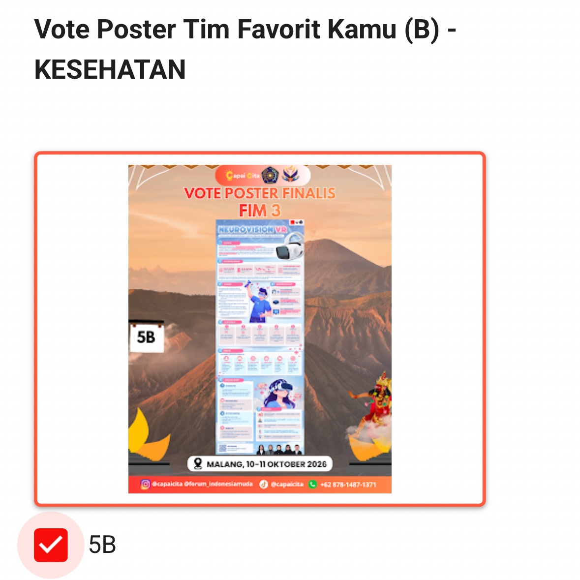 soyisooo's tweet photo. hii guyss, boleh minta tolong bantu vote lewat gform ngga ya? 🥺🥺🥺 https://t.co/7FS72B3htb nomor 5B yaa guys makaaci banyak https://t.co/6ts7xXVBKT