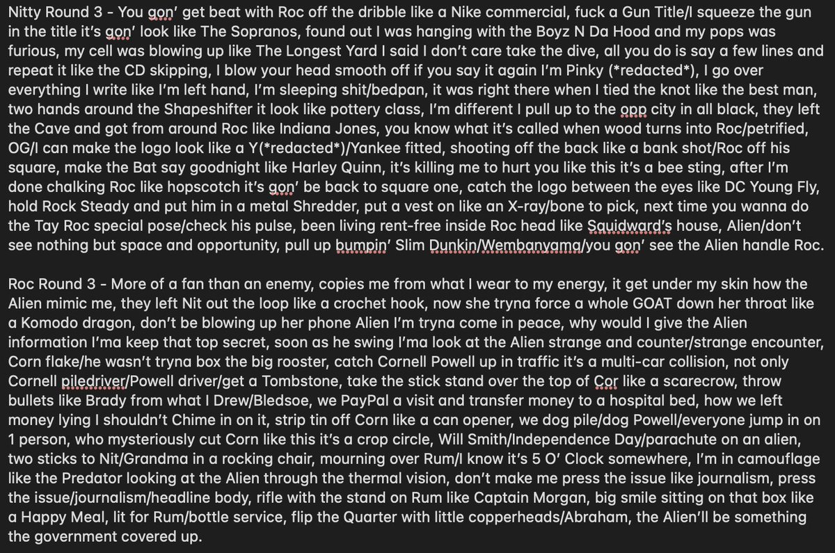 iamHBY's tweet photo. @urltv For the Tay Roc vs. Rum Nitty rematch from @urltv's #SM16, I gave to Nitty 2-1 in the 1st and 2nd. Roc had some really impressive rapping and a lot of solid punchlines, but I think Nitty had a ton of haymakers and really creative flips on signature Roc moments. BOTY contender. https://t.co/Ee8nV7CMJk