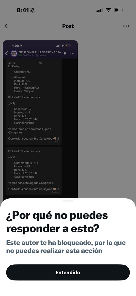 rafa3l_9797's tweet photo. @picksdepolo Nomás no seas como el chapito que te bloquea 🤣  hoy 3✅ - 11❌ 🥲 https://t.co/AUHeLv4dj1