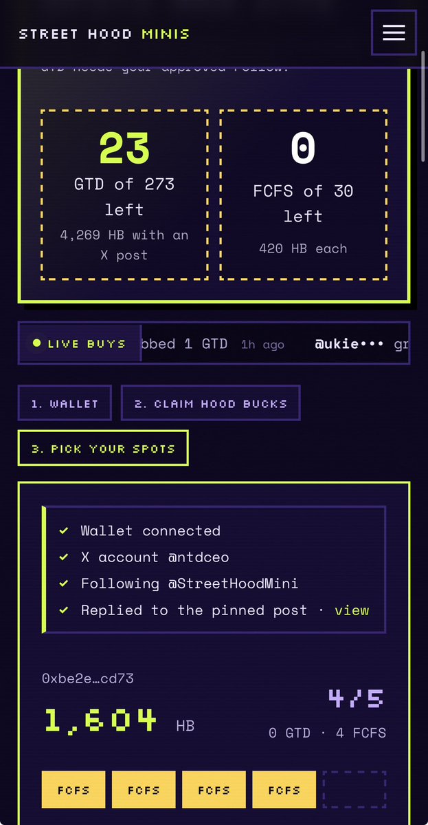 NTDCeo's tweet photo. These Street Hood Minis hit different.

4,269 one-of-one pixel characters. Free mint on Robinhood Chain soon.

Hood Games + Bucks already cooking before the drop.

Get on the block @StreetHoodMini
#streethood
- 
Note: Always your DYOR. NFA https://t.co/17YJdq2pji
