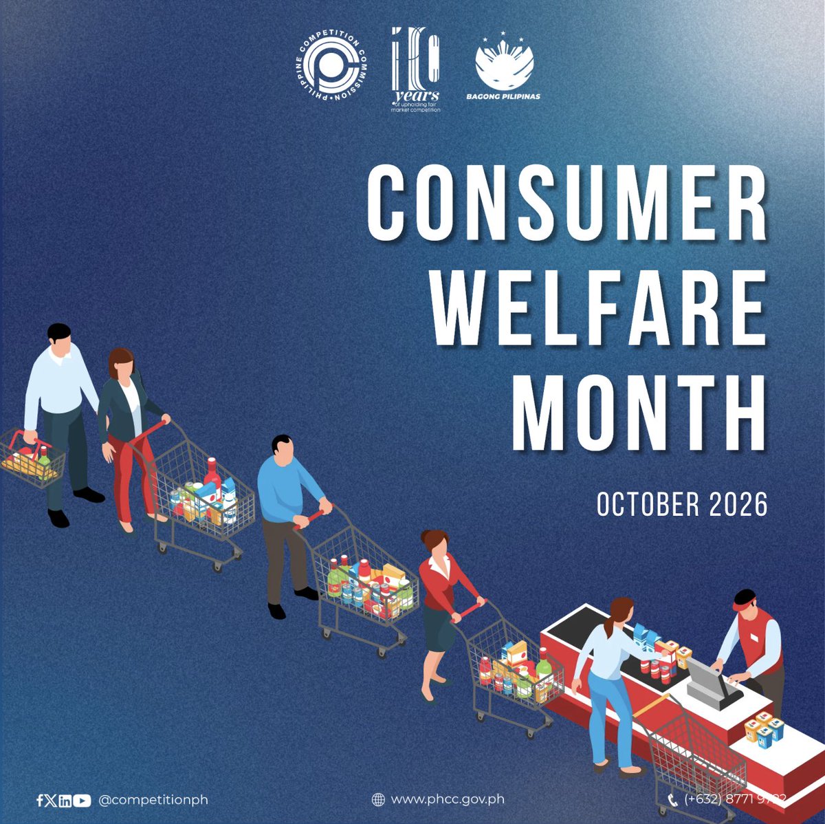 CompetitionPH's tweet photo. Nakikiisa ang PCC sa pagdiriwang ng Consumer Welfare Month ngayong Oktubre.

Sa temang “Safe Products, Confident Consumers,” layunin ng selebrasyong ito na palakasin ang kamalayan ng mga konsyumer upang maging mas mapanuri at responsable sa kanilang pagpili at pagbili. https://t.co/YKmQt1Sl0p