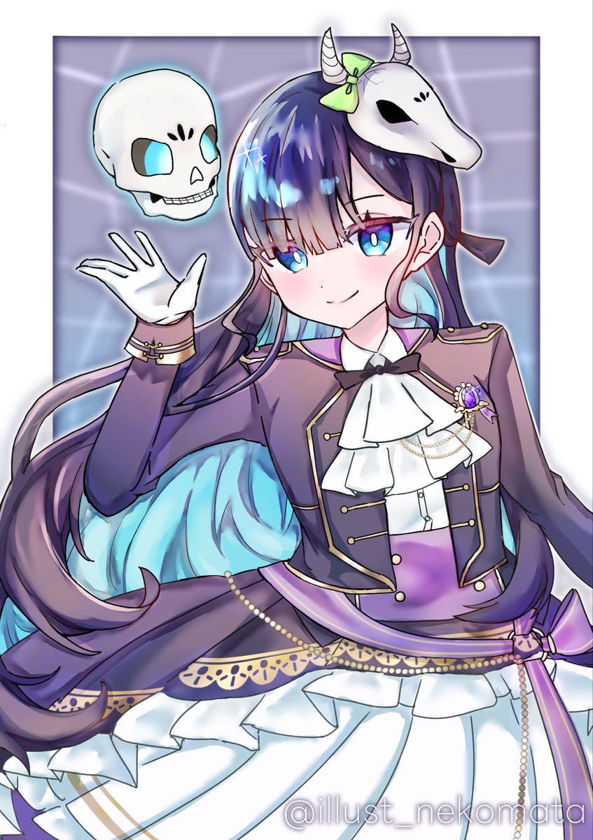 mmmr_nekomata's tweet photo. 5周年衣装メロいんともり💀✨

#めめもりアート　#イラスト https://t.co/OKjF9UrINm