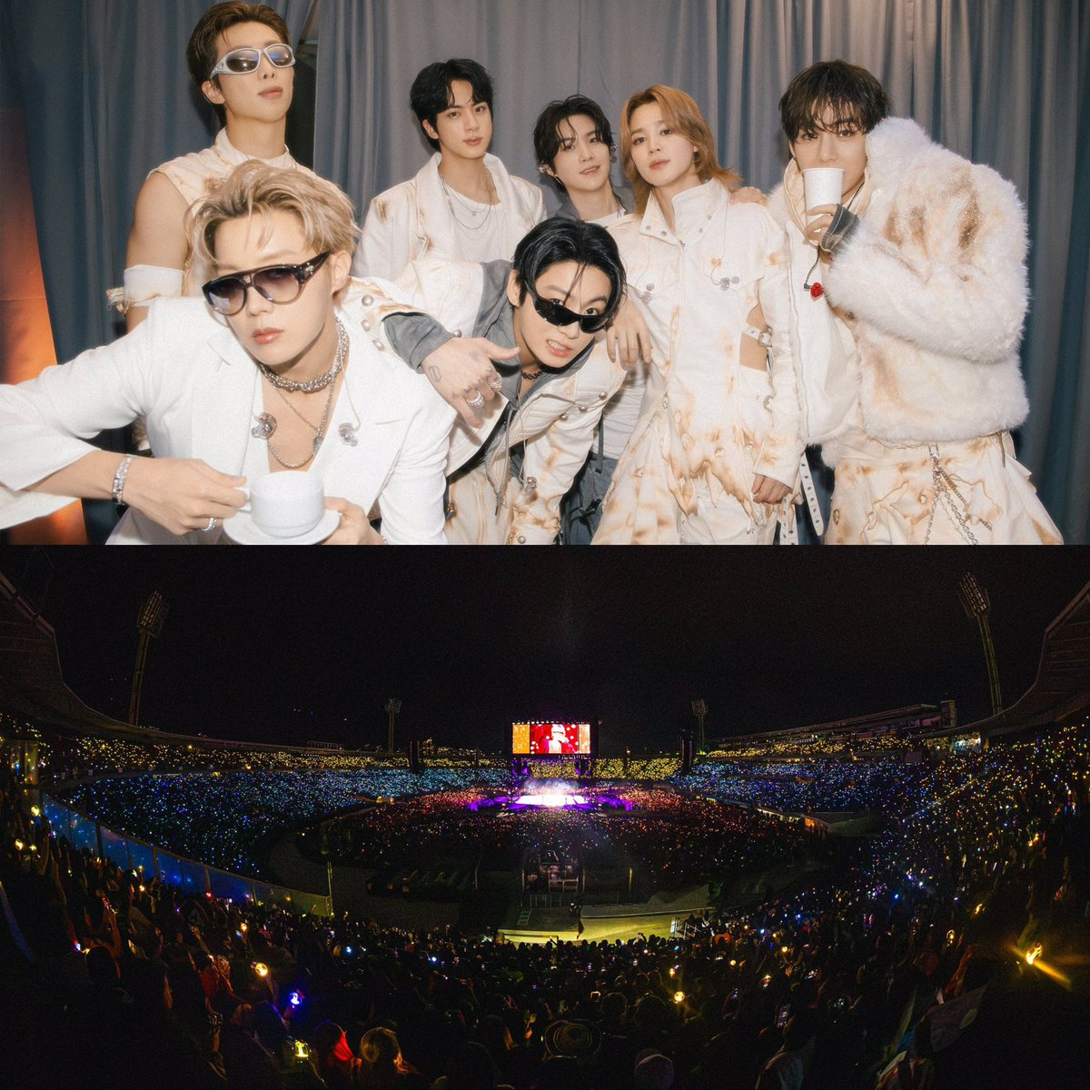 btschartsxdaily's tweet photo. [NEWS] #BTS sets a NEW RECORD for the highest-attended concert in the history of El Campín Stadium in Bogotá, Colombia, with over 53k attendees per shows (2) —totaling more than 106k attendees! 🇨🇴🏟️

🥇 BTS — 2026 | +53.000 x shows (2) 🔥
🥈 Karol G — 2024 | 44.286
🥉 Coldplay — 2022 | 44.157

#BTS_WORLDTOUR_ARIRANG
#BTS_WORLDTOUR_ARIRANG_BOGOTA