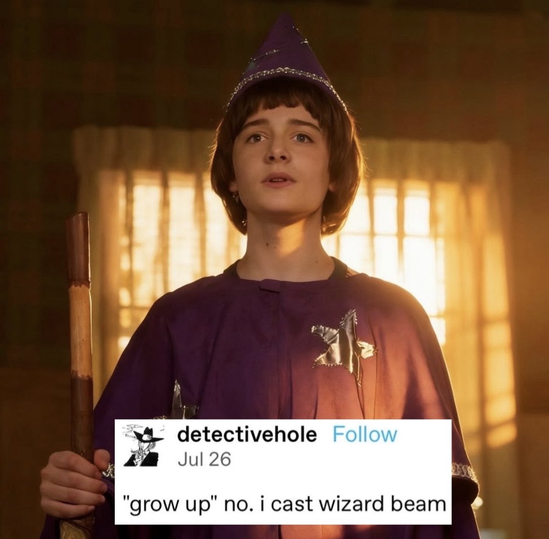 stanieldemaniel's tweet photo. Will: I cast wizard beam

Mike, who's been making fun of Will's campaign all morning and insists he's Too Cool and Mature to Play: ☝️🤓 erm, ACTUALLY you cast sorc—" https://t.co/kngAnPb6Yi