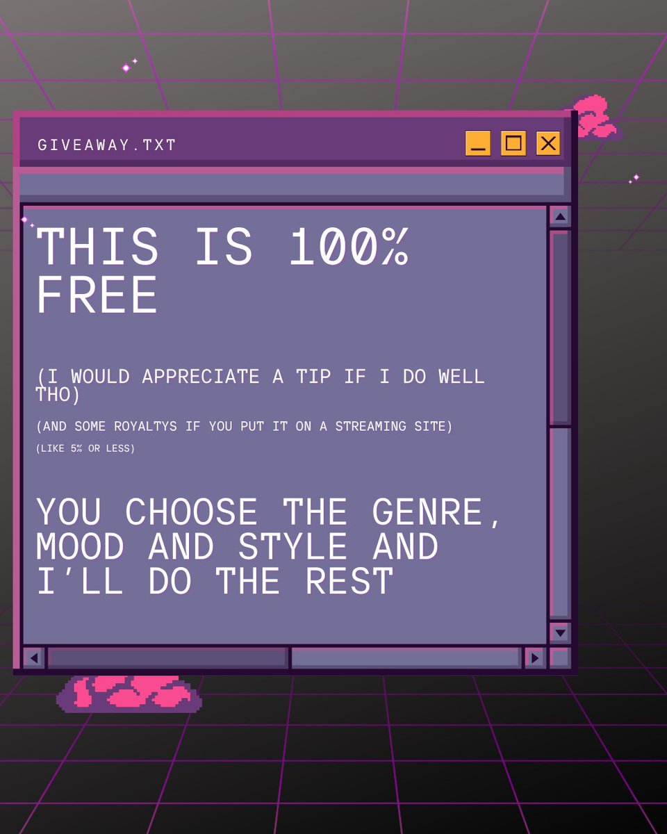 cobra326_'s tweet photo. doing a giveaway of 2 fully produced songs (either original or cover of your choice), with full licensing
All you have to do is repost this and reply with what kind of song you would want done
Literally no strings attached (I'm doing this to build a portfolio)
#vtuber #vtuberen https://t.co/JvgYTC9Gr6
