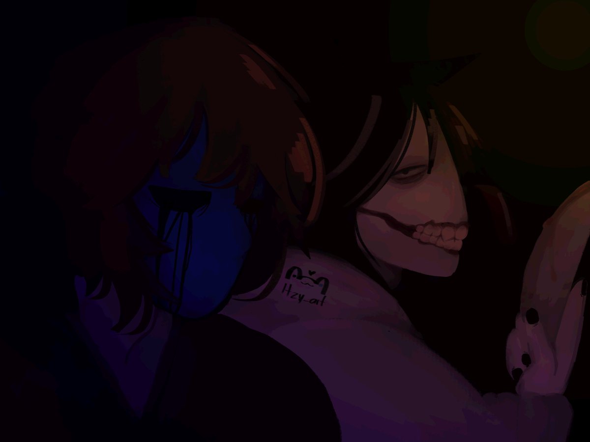 Itz__yart's tweet photo. Dia 3: Mi duo favorito, Jeff the killer y Eyeless Jack auuuu #creepypasta #creepytober (finge q no está atrasada un día y q no los dibujó como Wisin y Yandel) https://t.co/2F9OLhbg99