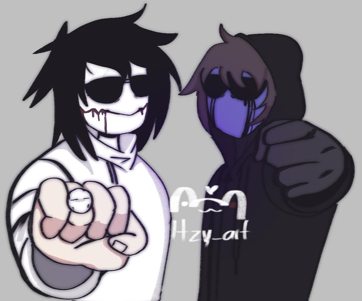 Itz__yart's tweet photo. Dia 3: Mi duo favorito, Jeff the killer y Eyeless Jack auuuu #creepypasta #creepytober (finge q no está atrasada un día y q no los dibujó como Wisin y Yandel) https://t.co/2F9OLhbg99