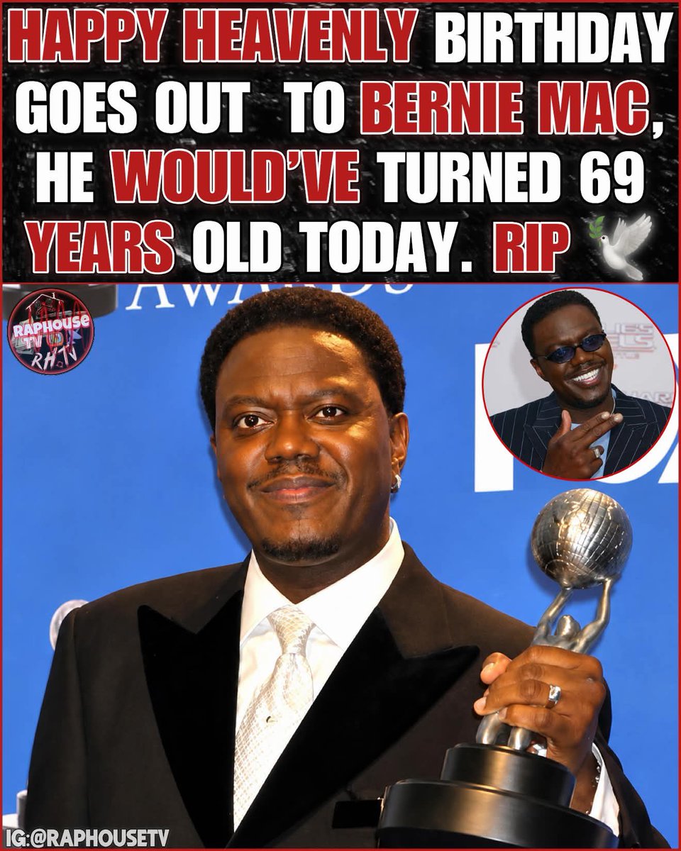 raphousetv2's tweet photo. Happy Heavenly Birthday Goes Out To Bernie Mac, He Would’ve Turned 69 Years Old Today 🕊️🎂🙏🏾 https://t.co/AJrbh8nb6W