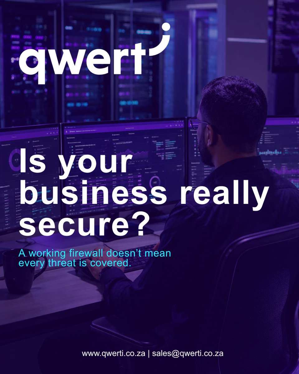 QwertiITSupport's tweet photo. Your systems can look healthy while security gaps remain hidden. Qwerti helps businesses identify vulnerabilities, strengthen security and stay ahead of evolving cyber risks.
Strengthen your security today. sales@qwerti.co.za
#Qwerti #CyberSecurity #ITSecurity https://t.co/afhJGVmvH4
