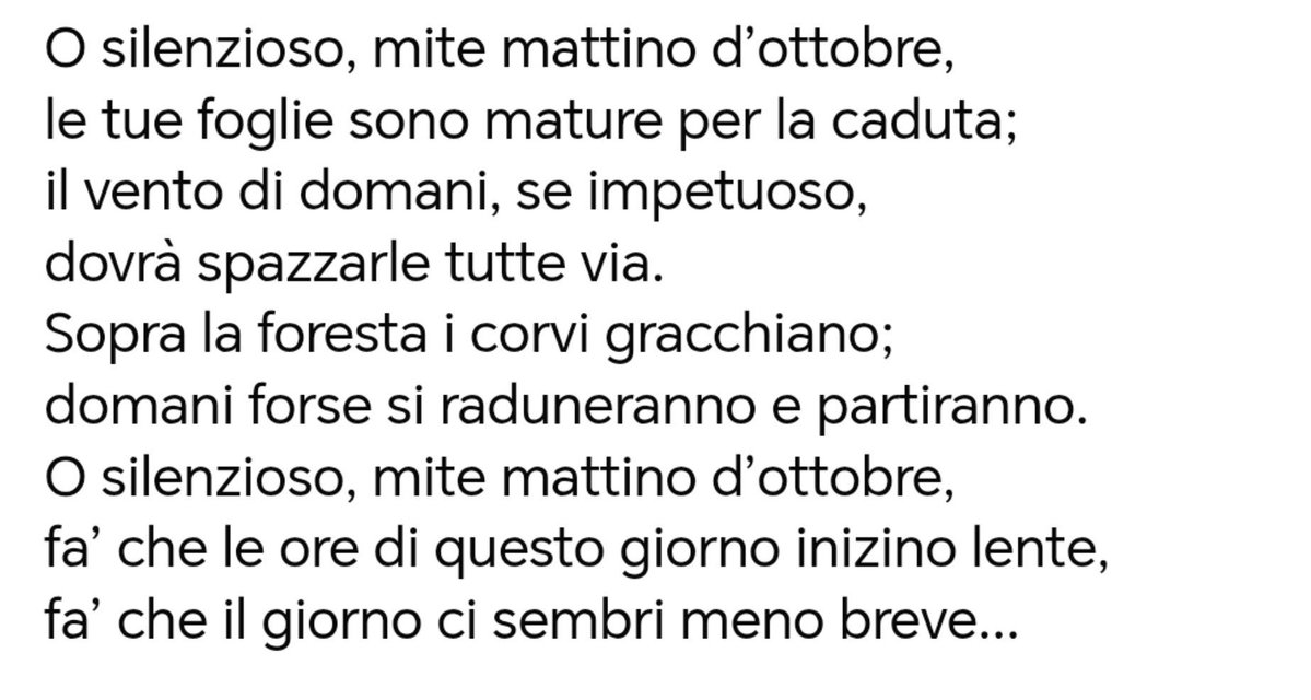 clelialino1's tweet photo. Buongiorno a tutti 🍀🌹🍂
versi da "Ottobre" di Robert Frost https://t.co/ZbmRhTB4IR