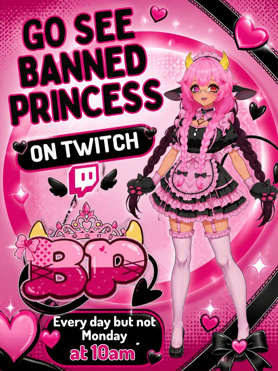 Banned_Princess's tweet photo. Catch me on Twitch every day except Mondays because I hate Mondays.

Only on twitch 

https://t.co/IJRGYzbVhn https://t.co/A4rIujidS7