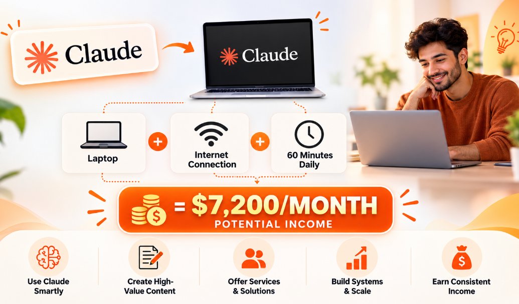 Vikram_AI_'s tweet photo. 🚨 Claude isn’t just an AI assistant anymore.
With just:

💻 Laptop/phone + 🌐 Internet + ⏰ 60 min/day

You can use AI to:
→ Create digital products
→ Offer AI services
→ Automate work
→ Build income streams  

I made a $97 guide FREE for 48 hours. 🎁

💬 Comment “CL” + Follow me → I’ll DM it to you.