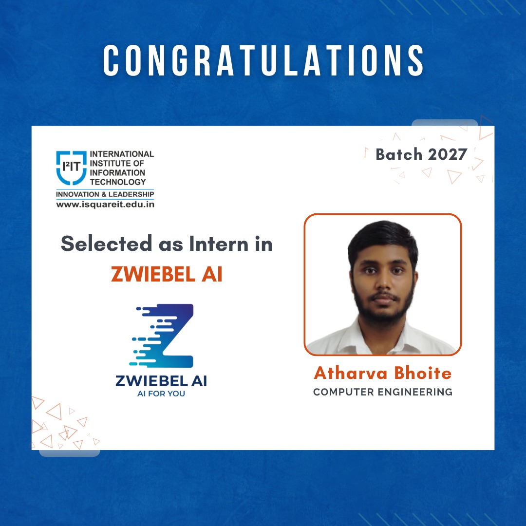 ISQUAREIT_PUNE's tweet photo. A STEP TOWARDS THE #FUTURE OF #AI!
#I2IT #I2ITPune #ZwiebelAI #ArtificialIntelligence #AI #Internship #CampusRecruitment #Batch2027 #StudentAchievement #CareerOpportunity #ComputerEngineering #IndustryExposure #EmergingTechnology #SkillDevelopment #CareerReady #FutureReady https://t.co/oo2N2jiGBe
