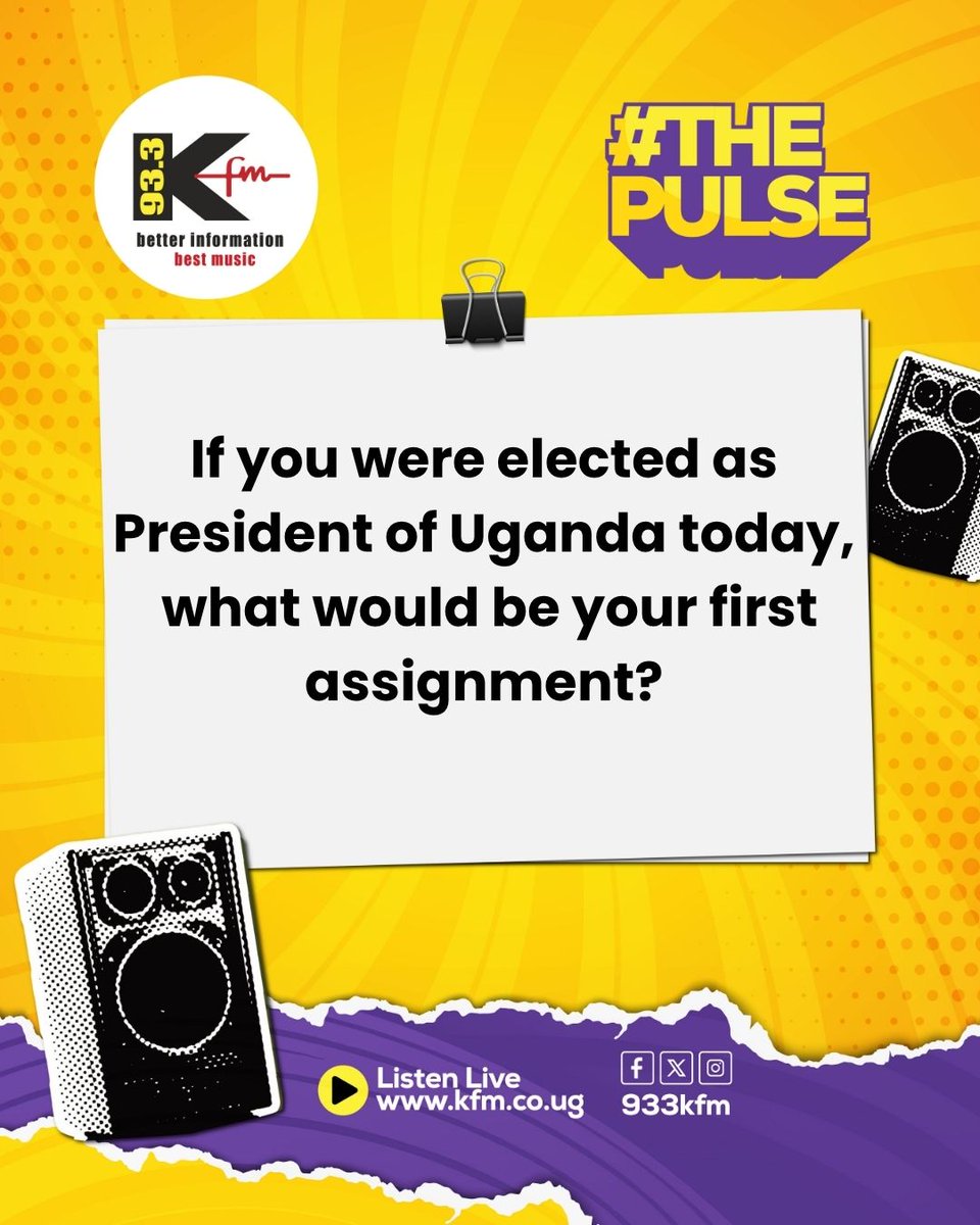933kfm's tweet photo. If you were elected as President of Uganda today, what would be your first assignment? 

#DMightyBreakfast with @beewol &amp; @BNantale https://t.co/s75X5vgZI5