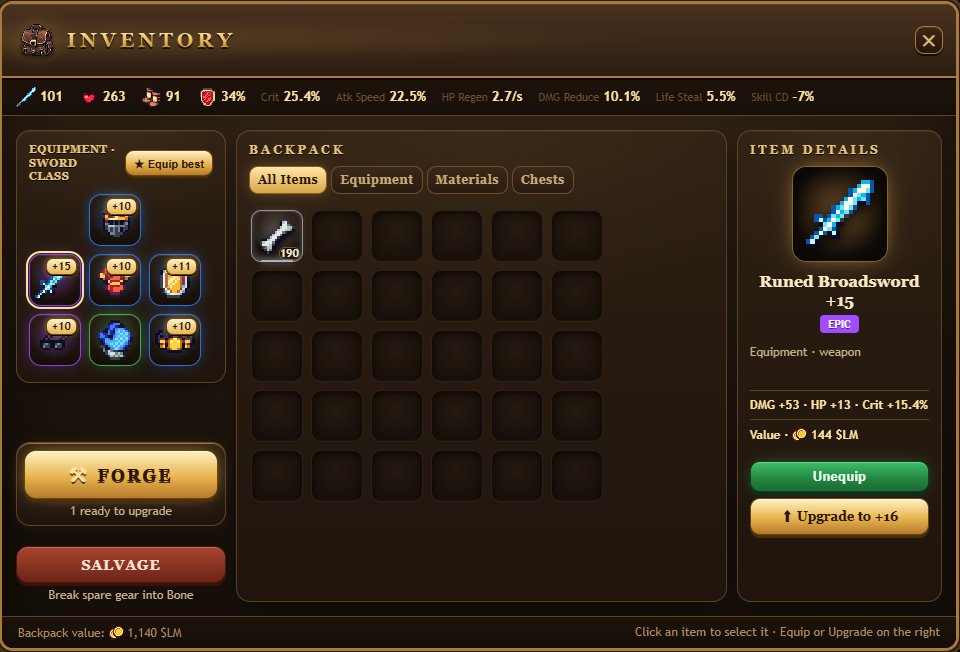 eluk_nft's tweet photo. LootMarchでレア装備とエピック装備がポロってくれたけど、それでも1-11が抜けられない😅
先行してる人はどんな装備とステ振りしてるんだろ？
#BCG #NFT #P2E #LootMarch https://t.co/o17DXx0lAd