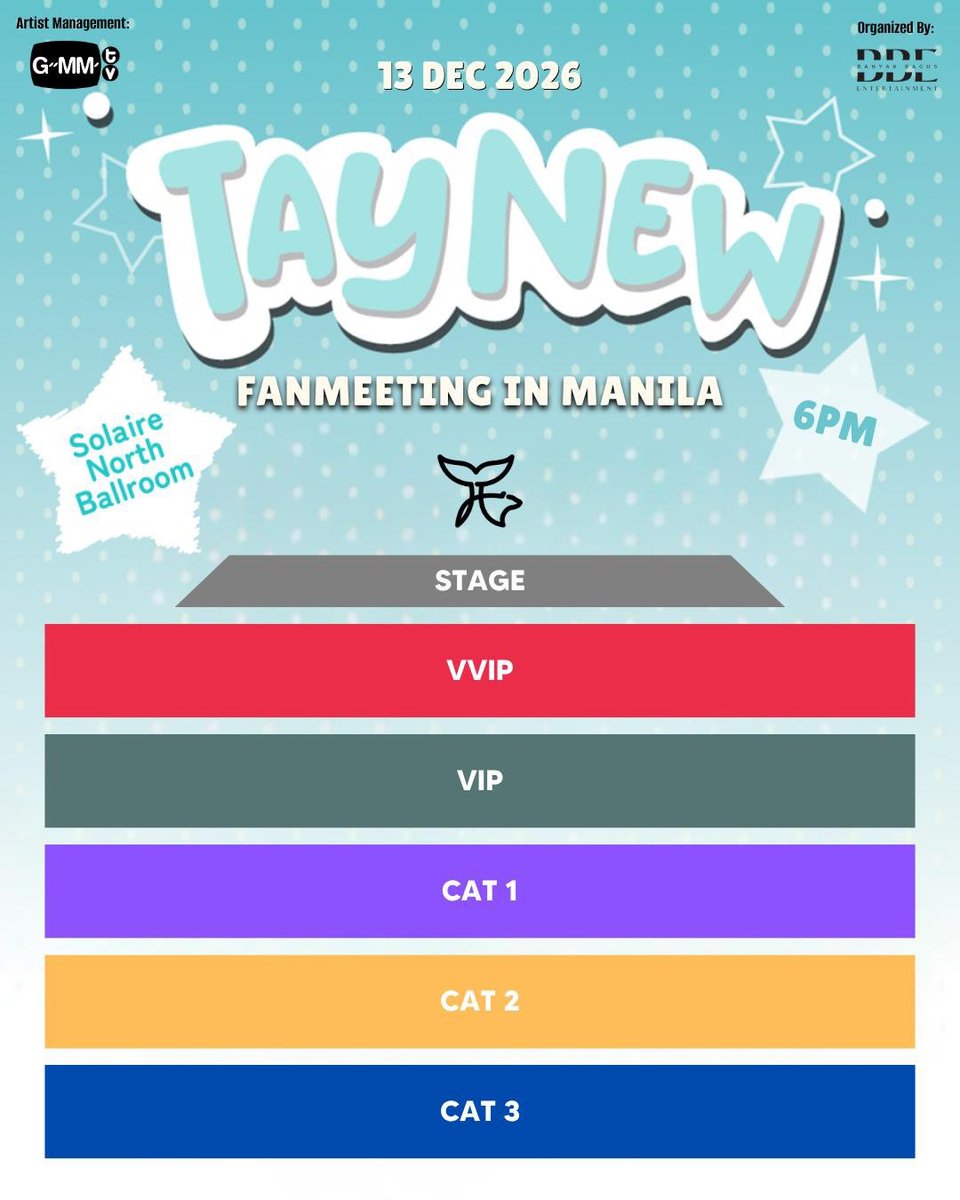 Tawan_V's tweet photo. POLCAs! Christmas is about to get EXTRA SPECIAL this year as TAYNEW IS COMING BACK TO MANILA! 🎄✨

📍 Solaire North Ballroom
🗓️: December 13, 2026
⏰: 6pm

🎟️ : https://t.co/eyIVz4Xhul

General sale : October 11th 12pm (local time) 

#TayNewFMinMNL2026
#GMMTV https://t.co/oW6osI73bJ