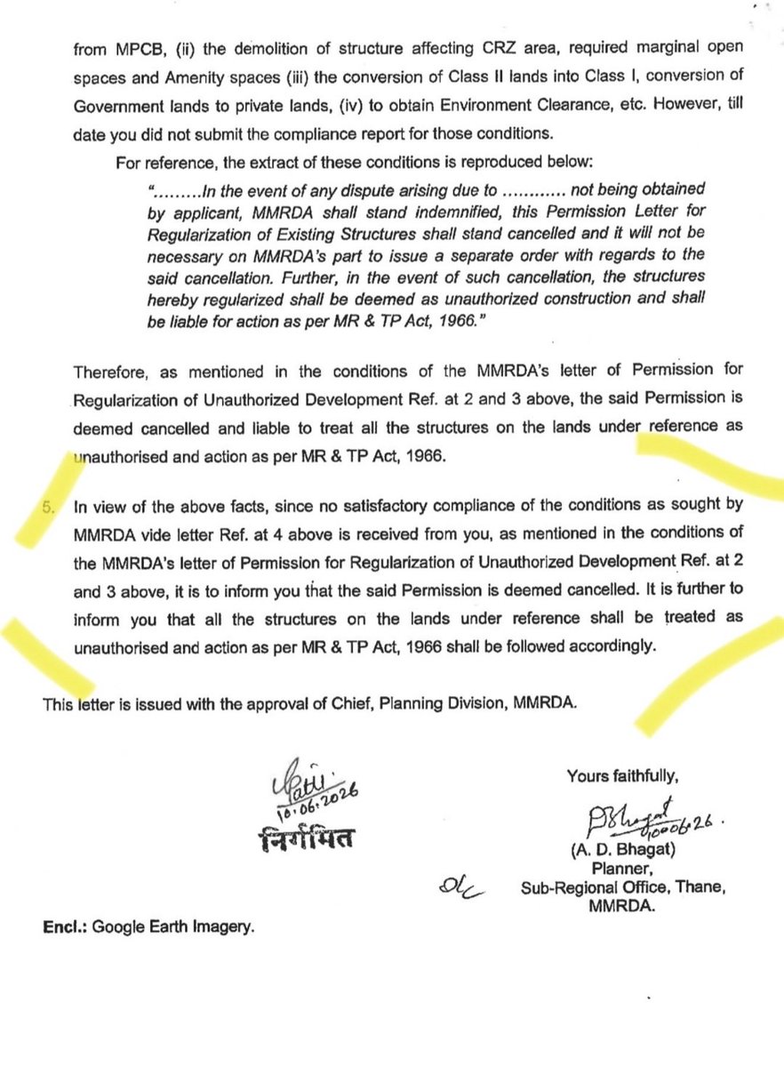 jskeshriya's tweet photo. Regularisation permission of M/s Indian Corporation has been ‘Canceled’ in June 2026 by #MMRDA regarding “10 #lakh sq.ft. #Scam “ but still No Action by MMRDA.
Sir @Dev_Fadnavis @mieknathshinde why still @DrSanMukherjee & Senior Planner Smt. Manisha Kale are still protecting Indian Corporation ???