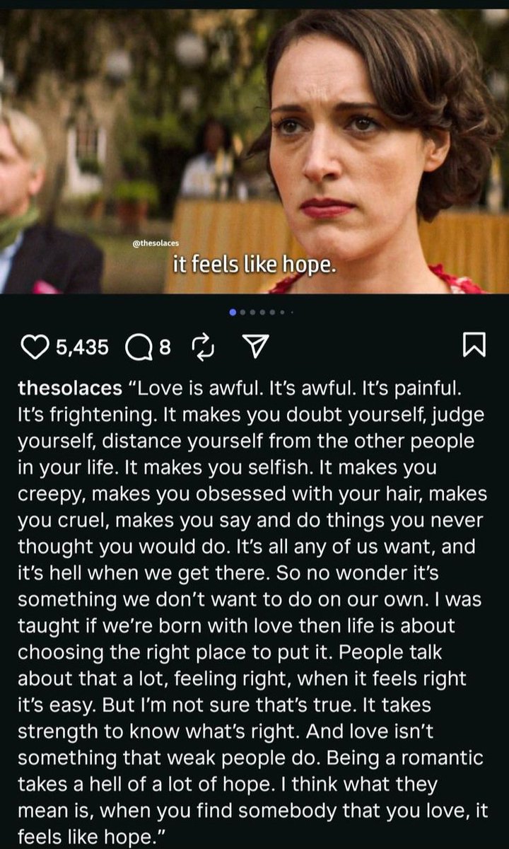 fragilematerial's tweet photo. This statement hit me right where it hurts.
(Fleabag)🙏😭 https://t.co/CvU3E8EMAm