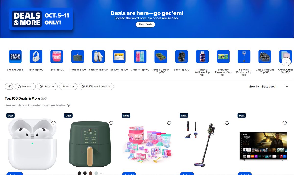 dealstrackers's tweet photo. TOP 100 WALMART DEALS WEEK DEALS 🏆 https://t.co/DE9ELWyL8q

Tech https://t.co/mxZWj2fwuC
Toys https://t.co/hU49NQ8loo
Fashion https://t.co/89DPcyKkgP
Home https://t.co/awjqiGUXbj https://t.co/wttjOBXgFi