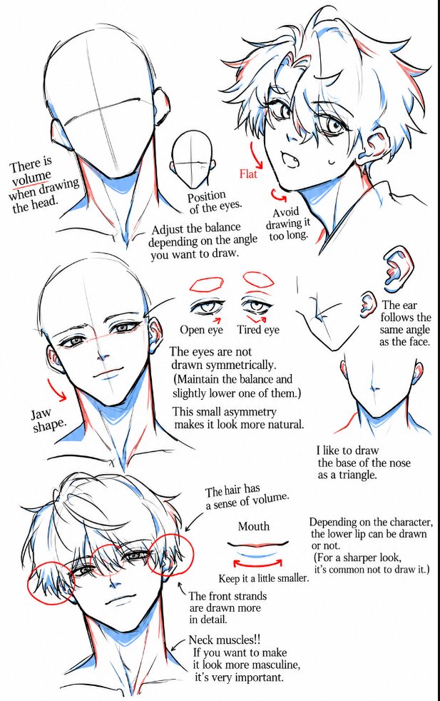 pietrobaudin's tweet photo. Head and face drawing tips, all in one sheet ✏️ https://t.co/UQP3igNP4B