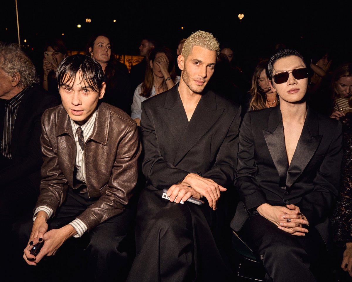 yourjeongcaron's tweet photo. Evan Mock, Fai Khadra, Ten Lee (@TEN_offcl) at Saint Laurent Women’s Summer 2027 Show 

TEN AT SAINT LAURENT SUMMER27  #TENforYSLPFW27 #Saintlaurentxten https://t.co/7ZQwxAjRZa