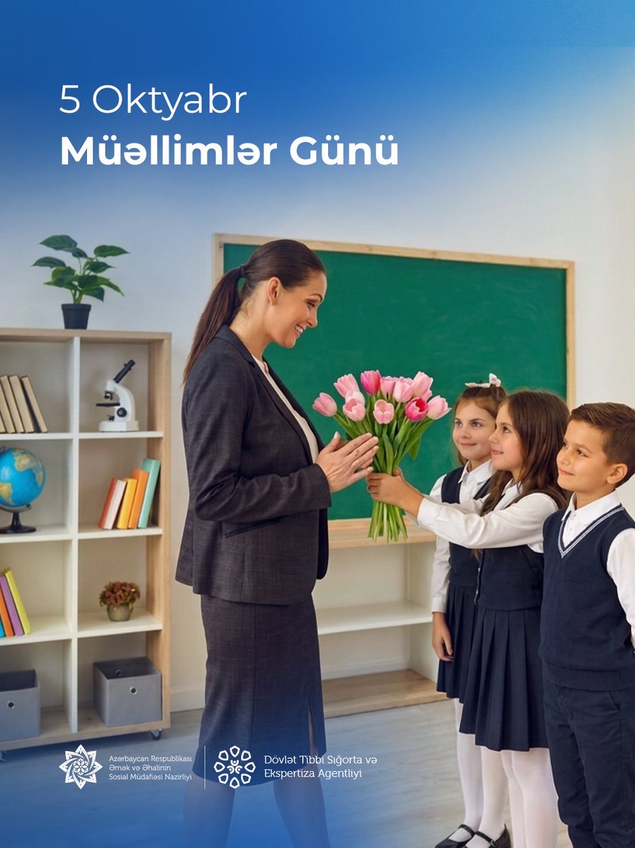dtseagovaz's tweet photo. 5 Oktyabr - Beynəlxalq 👩🏫 Müəllimlər Günüdür.
Bu əlamətdar gün 🌐 UNESCO-nun qərarı ilə 1966-cı ildən qeyd edilir. Beynəlxalq Müəllimlər Günü həyatını xalqın işıqlı gələcəyinə həsr edən müqəddəs peşə sahiblərinin bayramıdır.
#ƏƏSMN #DTSEA #Müəllimlərgünü #5oktyabr https://t.co/jcSKdswqAE