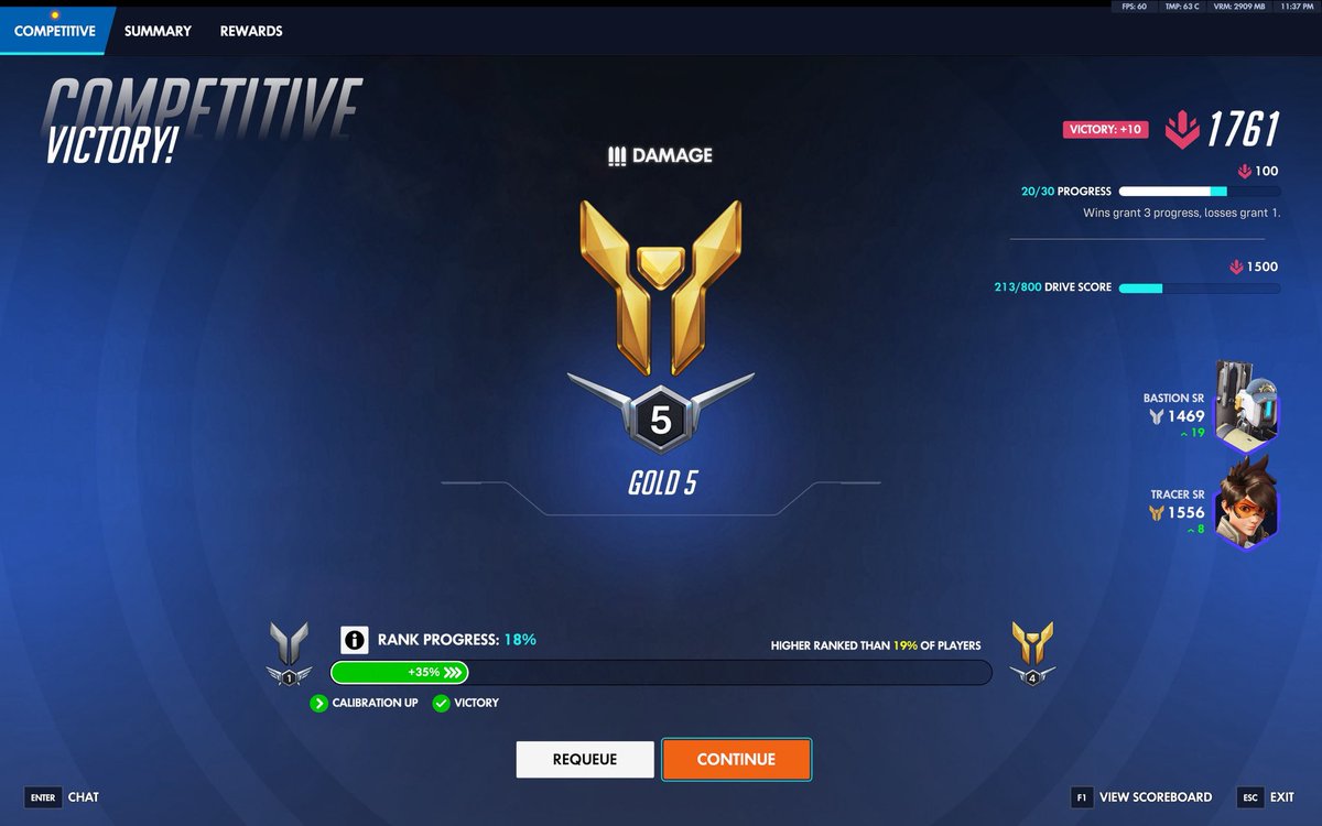 thr33blinks's tweet photo. After the reset I got placed in G4 and then dropped to silver 3, back to Gold now. https://t.co/Q1zMgVJpyh