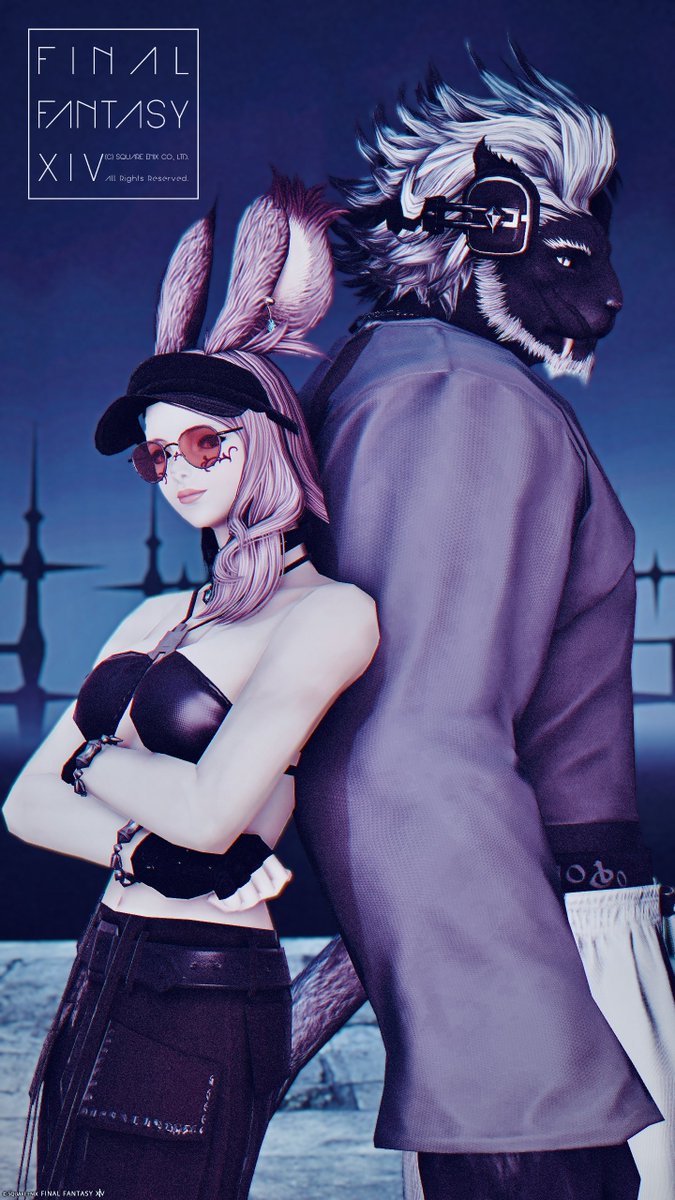 MarunyaFF14's tweet photo. オーシャンフィッシング船待ち
ちょいガラ悪めの二人

#ff14 https://t.co/OxfpEwnHqv