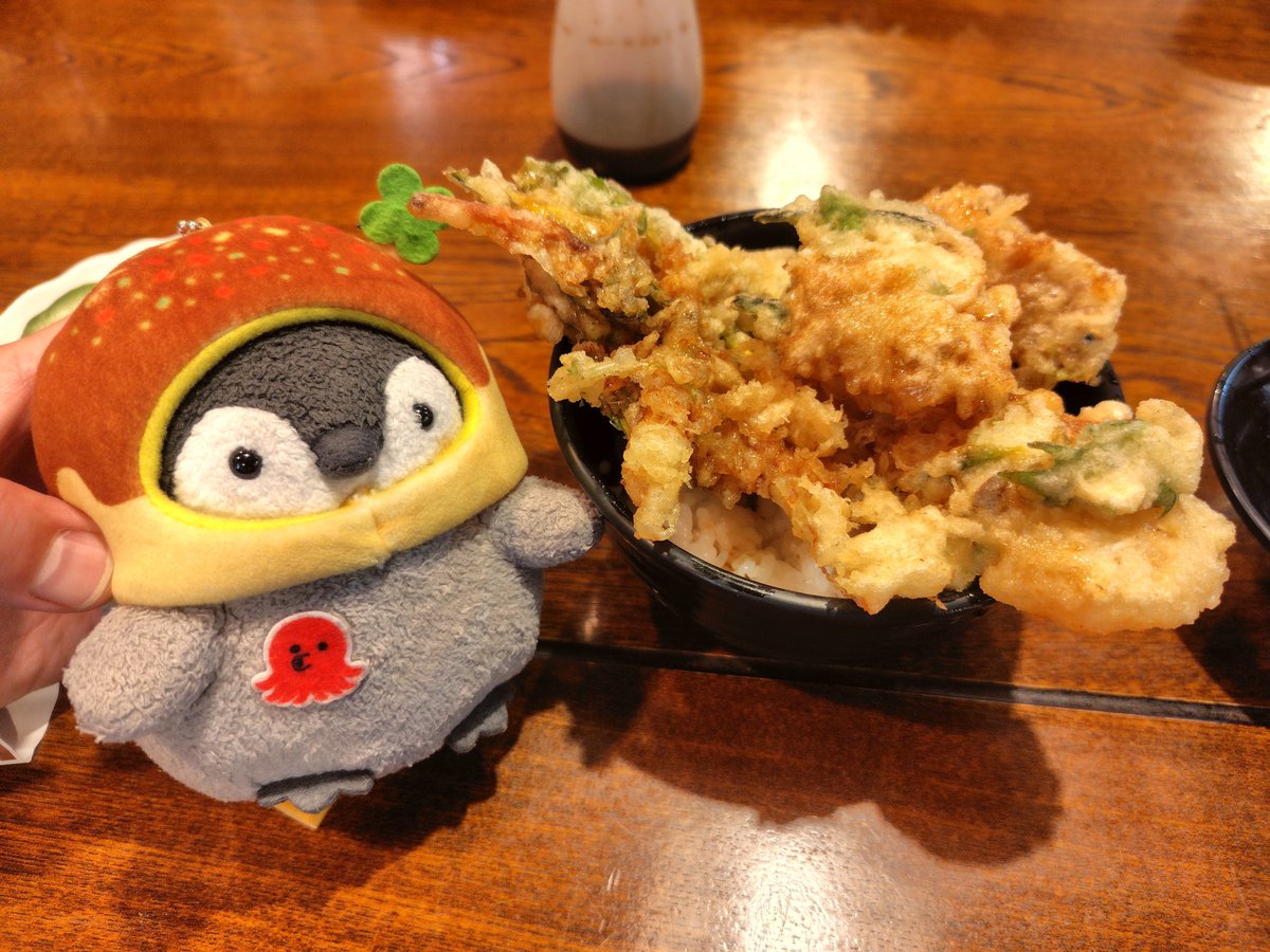 K726zzz's tweet photo. コウペン��ゃん、かき揚げ丼だよ〜 https://t.co/Qte4ogBnQi