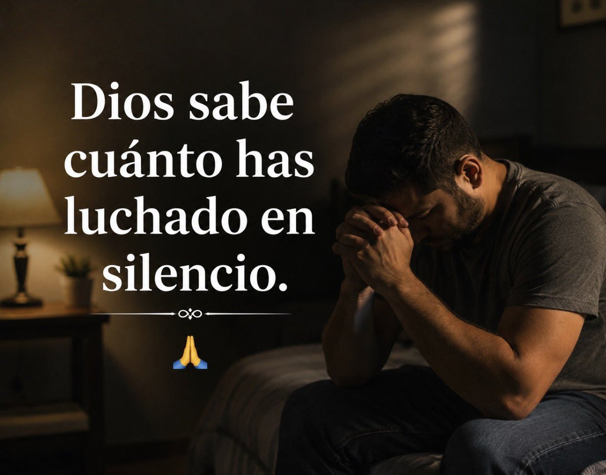 ConDiosOficial's tweet photo. Dios sabe cuánto has luchado en silencio. 🙏❤️

A veces sonríes para que nadie se preocupe, mientras por dentro estás luchando batallas que nadie conoce. Pero Dios sí las conoce. Él ha visto cada lágrima, cada noche difícil y cada vez que quisiste rendirte. https://t.co/znLqGbgSQQ
