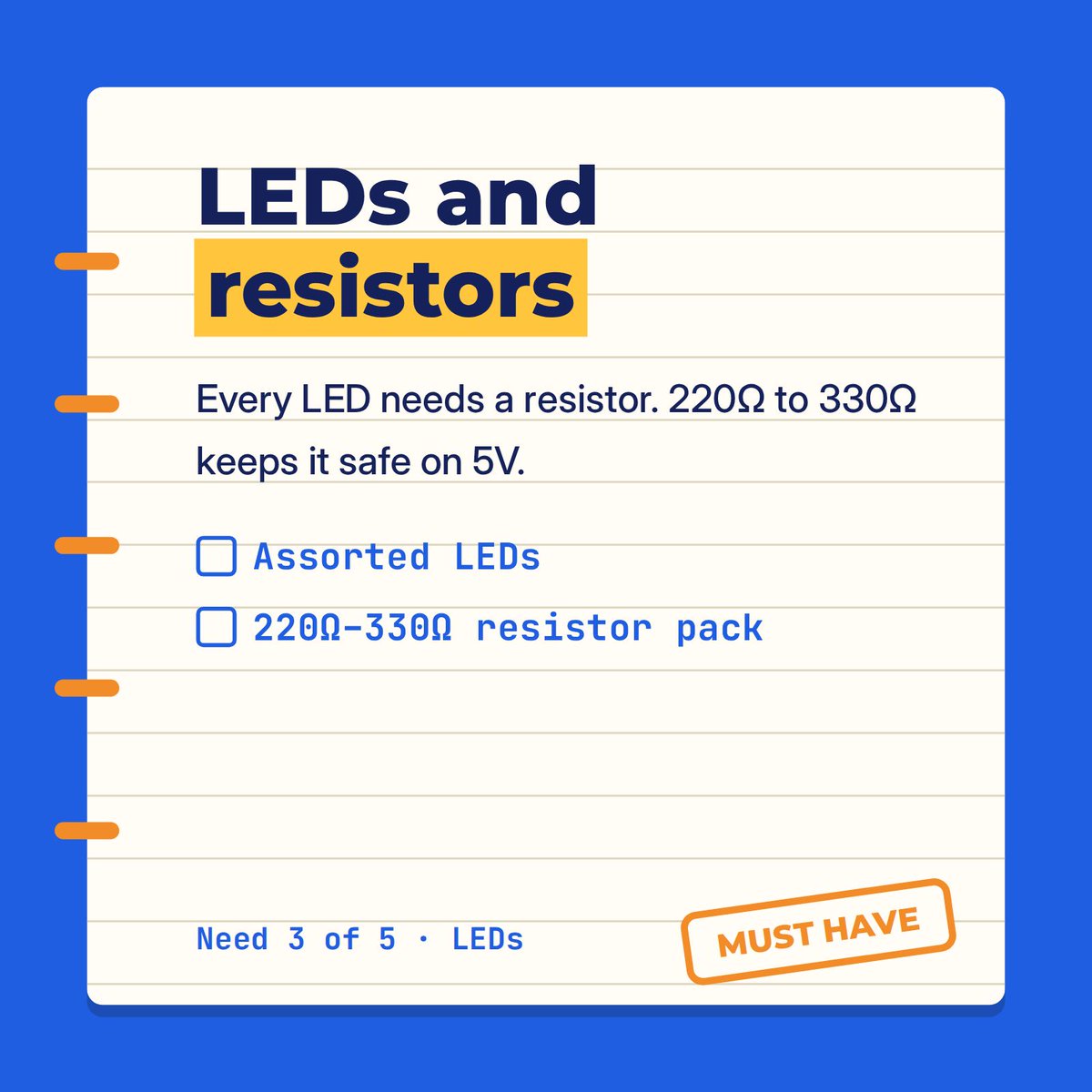 nyerekatech's tweet photo. Starting in electronics? 

You don't need to buy everything. 
5 things to start: a board, breadboard + jumper wires, LEDs + resistors, an LCD, a few sensors. Or get 40+ experiments in one kit: InnoKit MPK A100. https://t.co/htK3Eb33xF 

#Arduino #Electronics https://t.co/wGtgDatH9R
