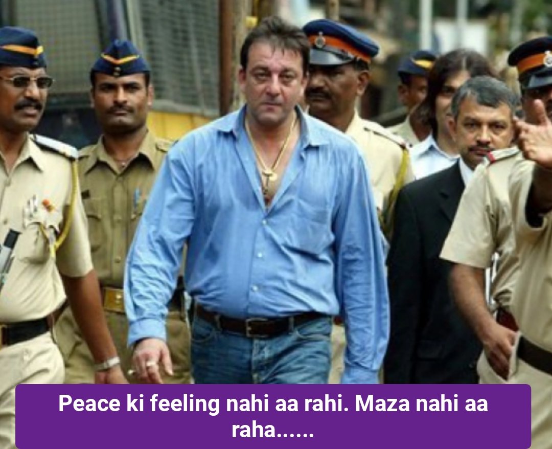 PoornimaNimo's tweet photo. No bombs detonating in temples.

No Naxalites detonating landmines and killing Army jawans.

No LeT, Jaish terrorists attacking civilian school buses.

No terrorists infiltrating and sabotaging Army camps in India.

No film star caught with a truckload of arms in his backyard.

No film star threatened and shot at by the D company (Dawood and his cronies) over Hafta or protection money.

No terrorists infiltrating Mumbai and laying siege to the city for 72 hours.

No Hindu Muslim riots in UP, MP, Maharashtra or Rajasthan.

No hindu religious processions attacked by petrol bombs. 

No PM assassinated by bullets or bombs.

No public announcements saying, "Kripaya kisi lawaris bag ko na chhuye, ismein bomb ho sakta hai."

But Sanjay Dutt......