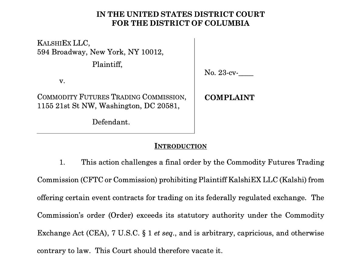 MTCoppel_'s tweet photo. Big case for prediction markets. And yet another example of the importance of litigation. 

Also an excellent thread. 👏 https://t.co/lsE1ySoqGJ