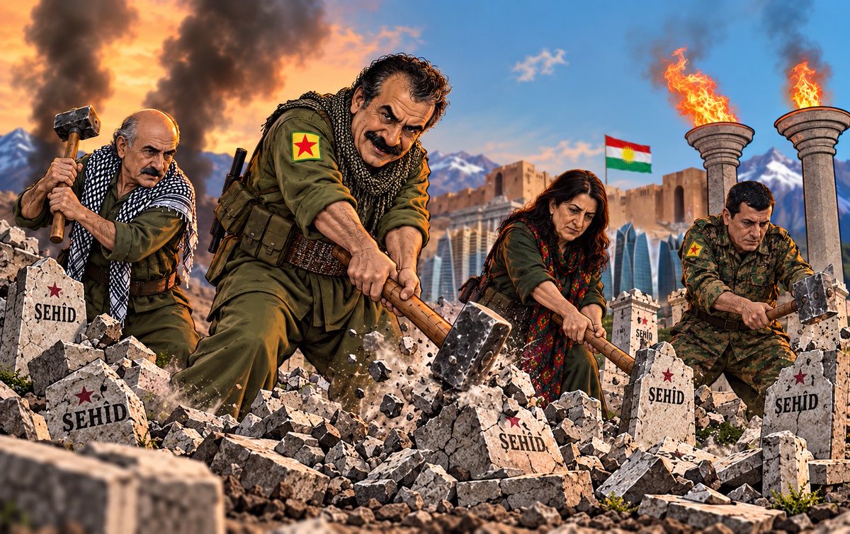 CetoOmeri's tweet photo. We digot ŞEHÎD NAMİRİN. Lê we şehîd bi destê xwe kûştin. 
Nav û rûmet û kerameta Şehîdan bi parastina doza Kürdistanê pêkane. Lê we doza WAN cangoriyan firotin. We asta xayintiyê jî derbas kir. 
Hun jî xezeba gelê Kurd xilas nabin. https://t.co/FidUMJz93Y