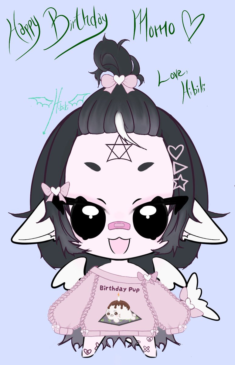 YamashitaHibi's tweet photo. I'm a bit late (by like 20ish mins) and it's far from perfect but Happy birthday @imomouto!!! Thank you for being my friend I love being silly gremlins together!!! I hope your birthday was great!!! (Also idk how to water mark sorryyyy) 

YCH Base by @.hexchu https://t.co/gWoHl8Yeub
