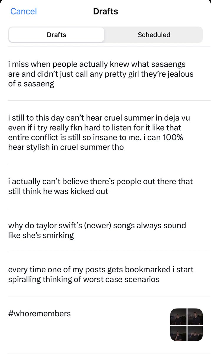 swagbatu's tweet photo. my drafts just being intrusive thoughts that i didn’t let win https://t.co/KnHkD6cl0g