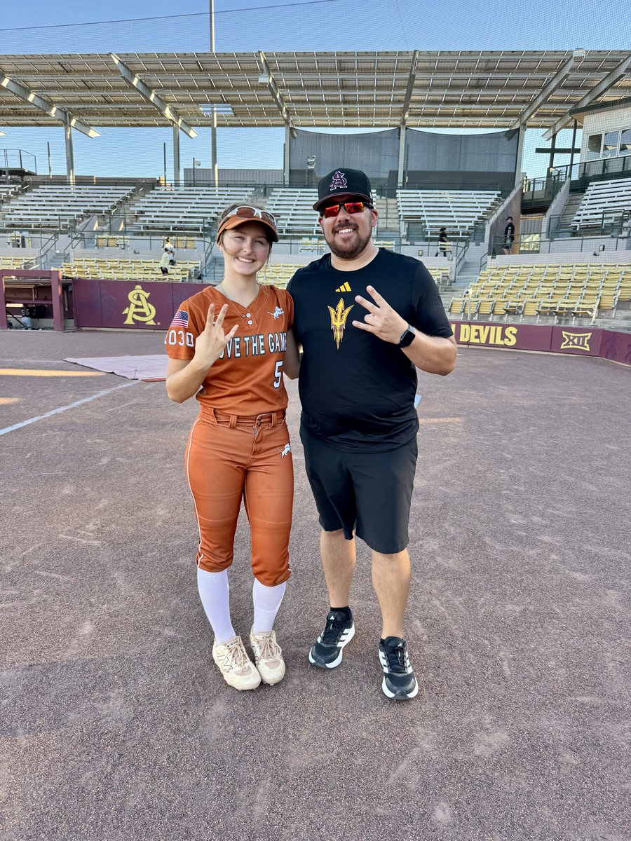 KCunningham2030's tweet photo. Such a great day at ASU! 🔱❤️💛

I had the opportunity to attend the ASU Prospect Camp today and loved getting to be on campus, work with the coaches, and experience the energy of the program. I’m so grateful for every opportunity I get to learn, compete, and grow as a player.

Today wasn’t my best day on the field. I gave it 100%, but I know I didn’t perform the way I’m capable of — I also know that one day doesn’t define me as a player/athlete. I’m proud that I kept competing, stayed confident, and made the most of every opportunity I was given.

Days like today just make me want to work harder. There is always something to learn, something to improve, and another level to reach.

Thank you to the ASU coaches @coachcbartlett @Coach_JBloomer @hailey_decker_ and coach Roberts as well as players, for an amazing camp and for taking the time to work with us. I loved my experience and left even more excited and motivated to keep working.

Can’t wait for the opportunity to come back! 🔱🥎

Kylee Cunningham | 2030
C/IF | LTG Henderson/Buck 2030

#ForksUp #ASUSoftball #ClassOf2030 #SoftballRecruiting #LTGSoftball