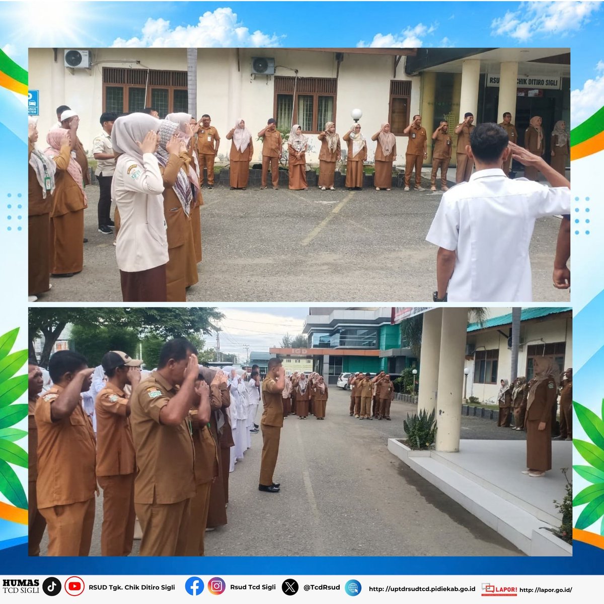 TcdRsud's tweet photo. APEL RUTIN SENIN

UPTD RSUD TGK. CHIK DITIRO SIGLI

📅 Senin, 05 Oktober 2026

Apel rutin Senin dipimpin oleh Kabag Umum UPTD RSUD Tgk. Chik Ditiro Sigli, Cut Sri Wahyuni, SKM., M.Kes. https://t.co/DKLIxUuo3B