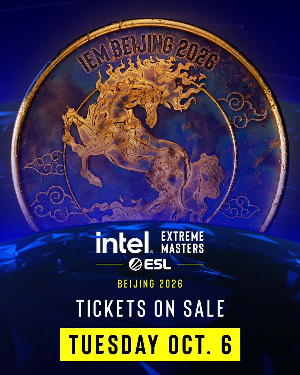 ESLCS's tweet photo. 🇨🇳 Tickets for #IEM Beijing 2026 are dropping TOMORROW at 10:00am UTC! https://t.co/KZ3MuTQxvg