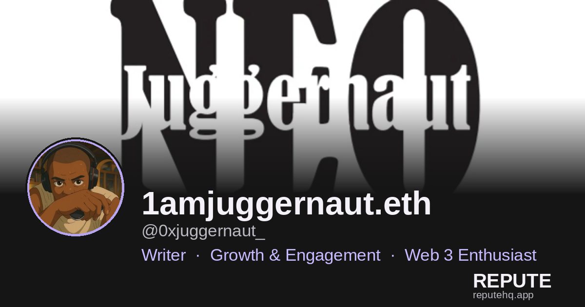 ReputeHQ's tweet photo. @0xjuggernaut_ is now on Repute.

Work speaks louder when people can verify it.

Build your Web3 reputation.
Join Repute for free — link in bio. https://t.co/dNapUhQPMX