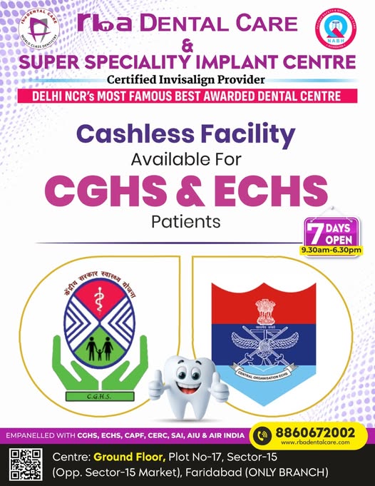 rbadentalcare2's tweet photo. 🦷✨ YOUR DENTAL CARE, MADE EASIER
CGHS & ECHS beneficiaries can get quality Dental Care at RBA Dental Care—with professional treatment and convenient access. 💙
#CGHS #ECHS #RBADentalCare #DentalCare #CashlessDentalCare https://t.co/OZe3fvndn0