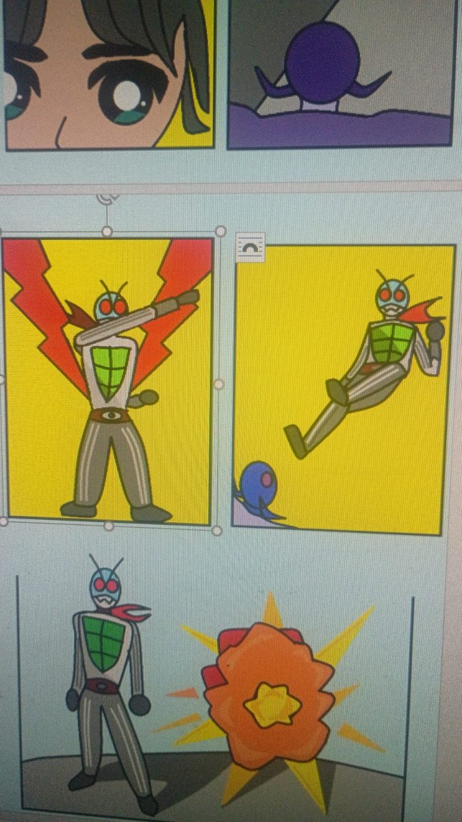 ReptCarmt's tweet photo. @wizard_sanxho Bro, me hiciste acordar que el año pasado hice una historieta sobre kamen rider como proyecto final de un curso, y usé la misma pose xdddddd. Está es una parte de la historieta https://t.co/KJZUH4pJ4C