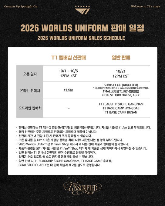 mhngql's tweet photo. 2026 WORLDS UNIFORM 판매 선예매 대리구매 댈구

T1 자켓 져지 팬츠 멈베쉽

Jacket - 23.0

Jersey - 14.0

Pants - 12.0

DIY KIT - 3.0

배송지변경 가능하면 배송지변경⭕️

배송지변경 불가하면 수령 후 재배송⭕️

DM문의주세요

도란 오너 페이커 페이즈 케리아 DORAN ONER FAKER PEYZ KERIA https://t.co/W2RmlmN9kL